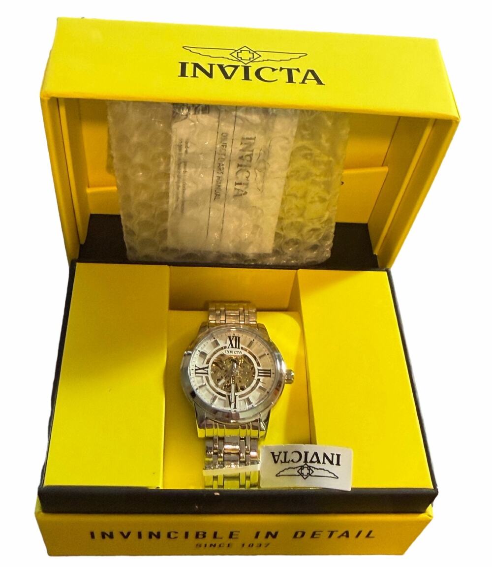 Invicta Objet D'Art Automatic Men's Watch Skeleton Dial Two-Tone Steel